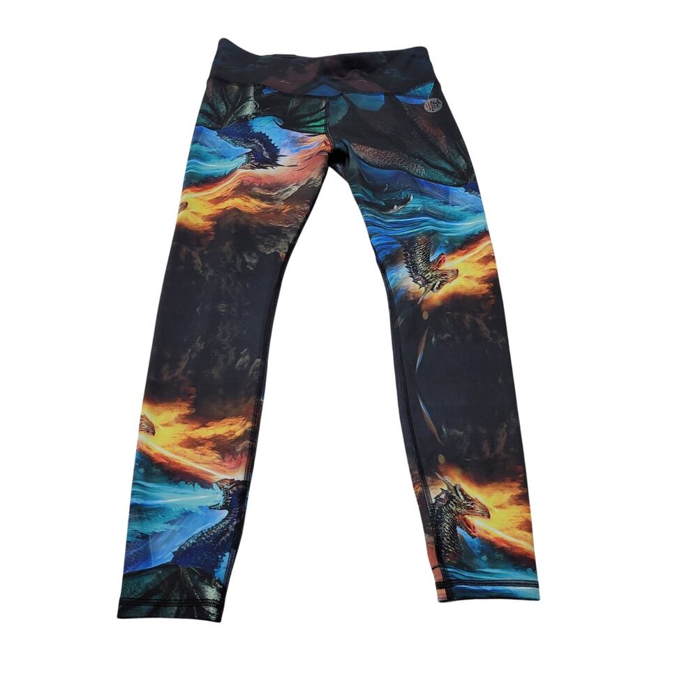 Lunafide Dragon fire and ice ankle leggings rider active tights fantasy
